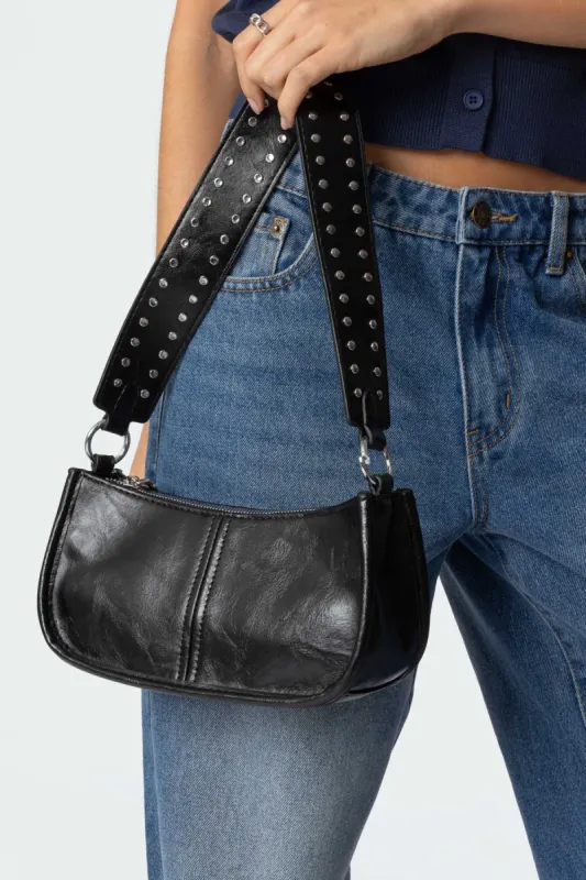 Studded Strap Faux Leather Bag sold by Edikted