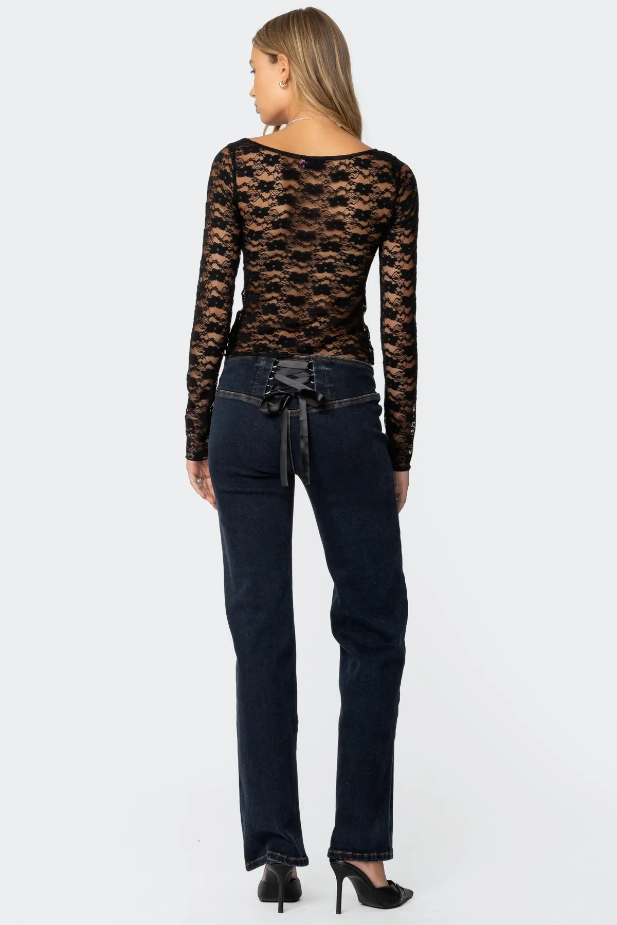 Mykonos Sheer Lace Top sold by Edikted product image thumbnail 5