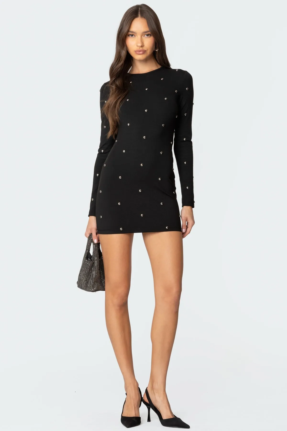 Solace Studded Mini Dress sold by Edikted