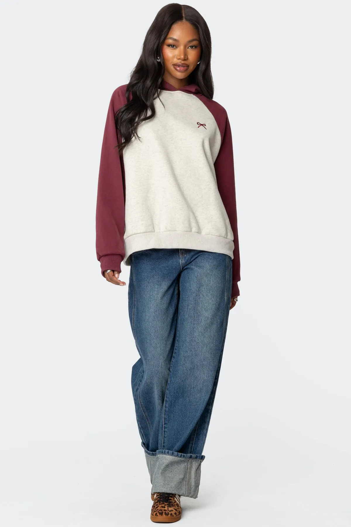Raglan Bow Oversized Hoodie sold by Edikted product image thumbnail 2
