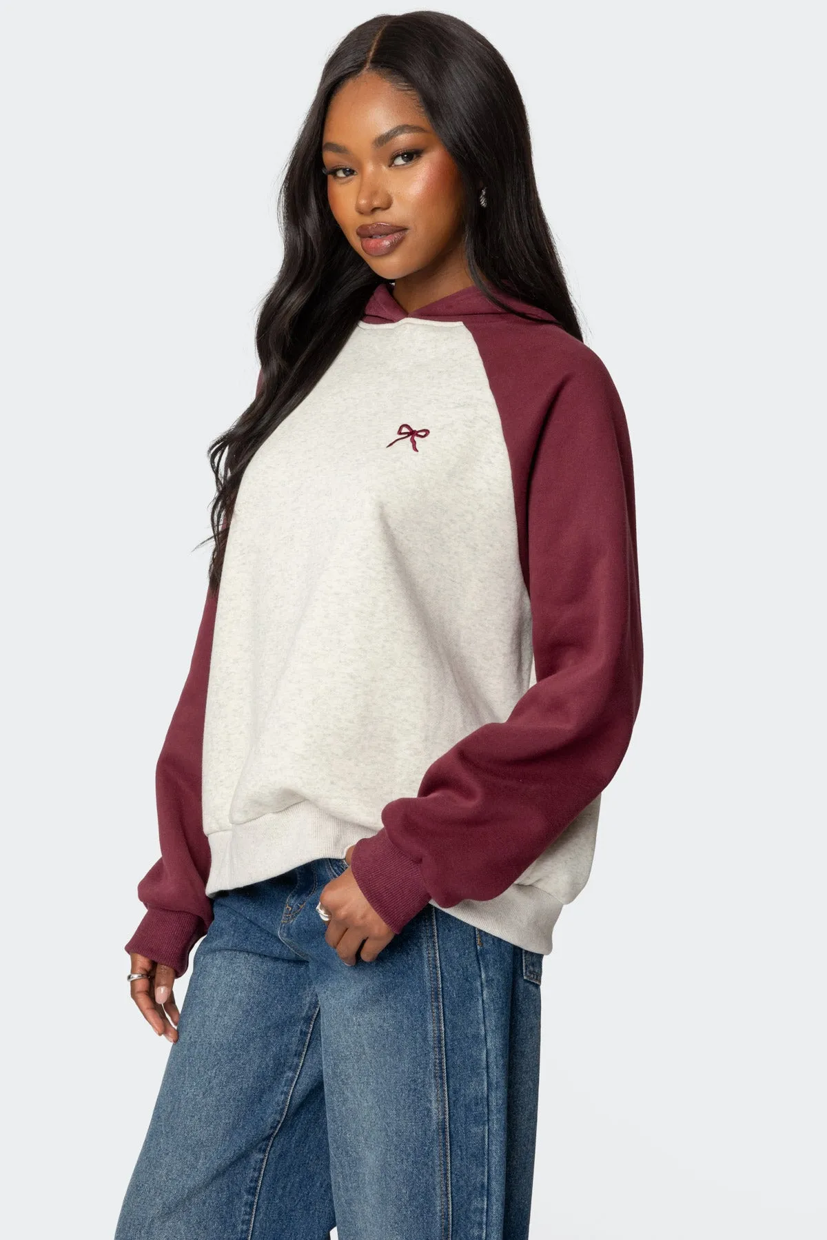 Raglan Bow Oversized Hoodie sold by Edikted product image thumbnail 3