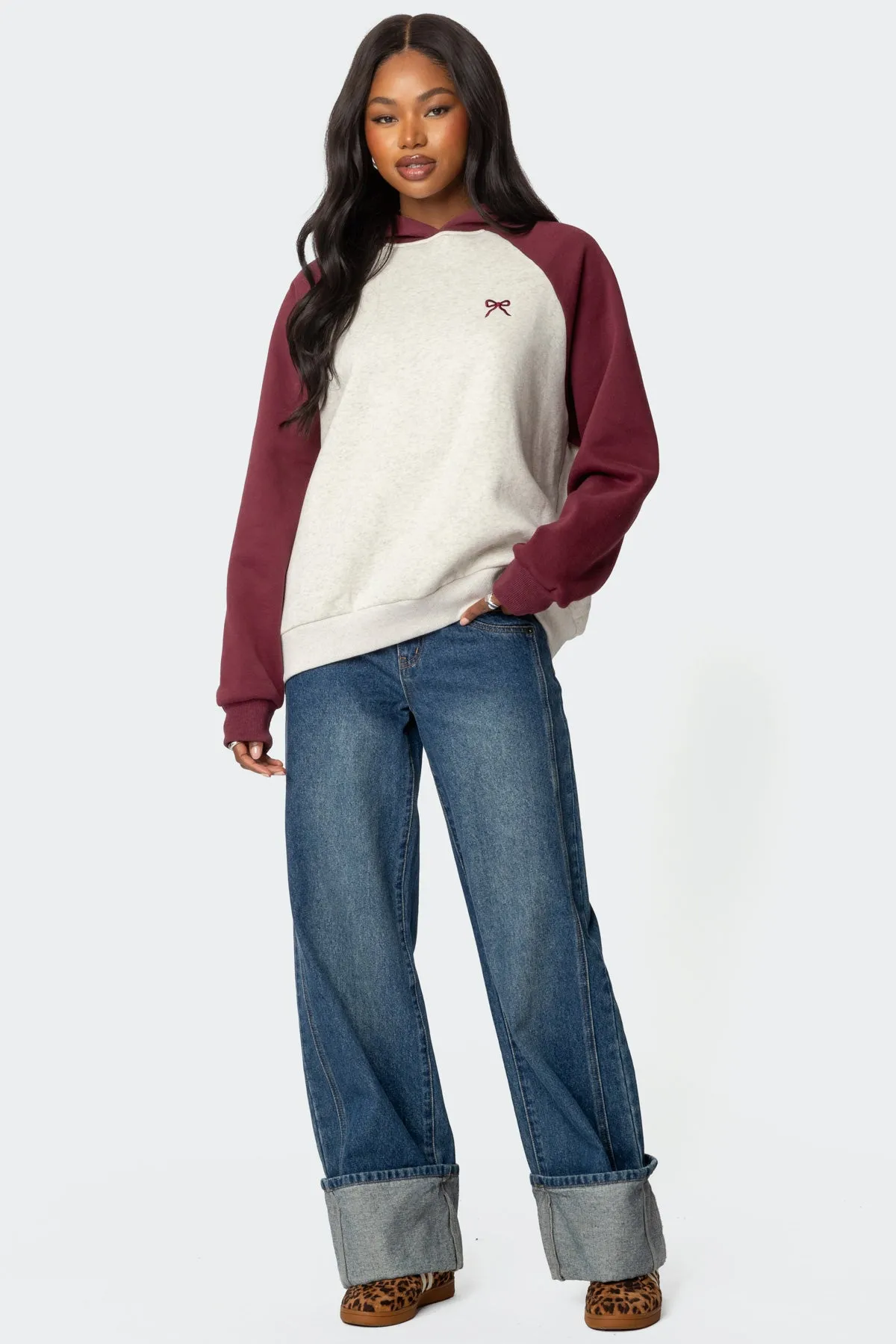 Raglan Bow Oversized Hoodie sold by Edikted product image thumbnail 4