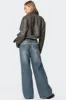 Washed Faux Leather Jacket sold by Edikted