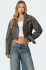 Washed Faux Leather Jacket sold by Edikted
