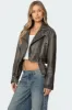 Washed Faux Leather Jacket sold by Edikted
