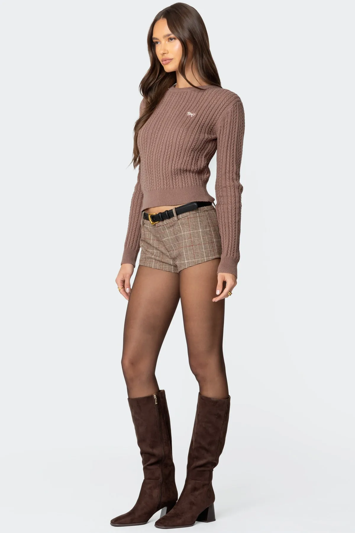 Beverly Bow Cable Knit Sweater sold by Edikted product image thumbnail 4