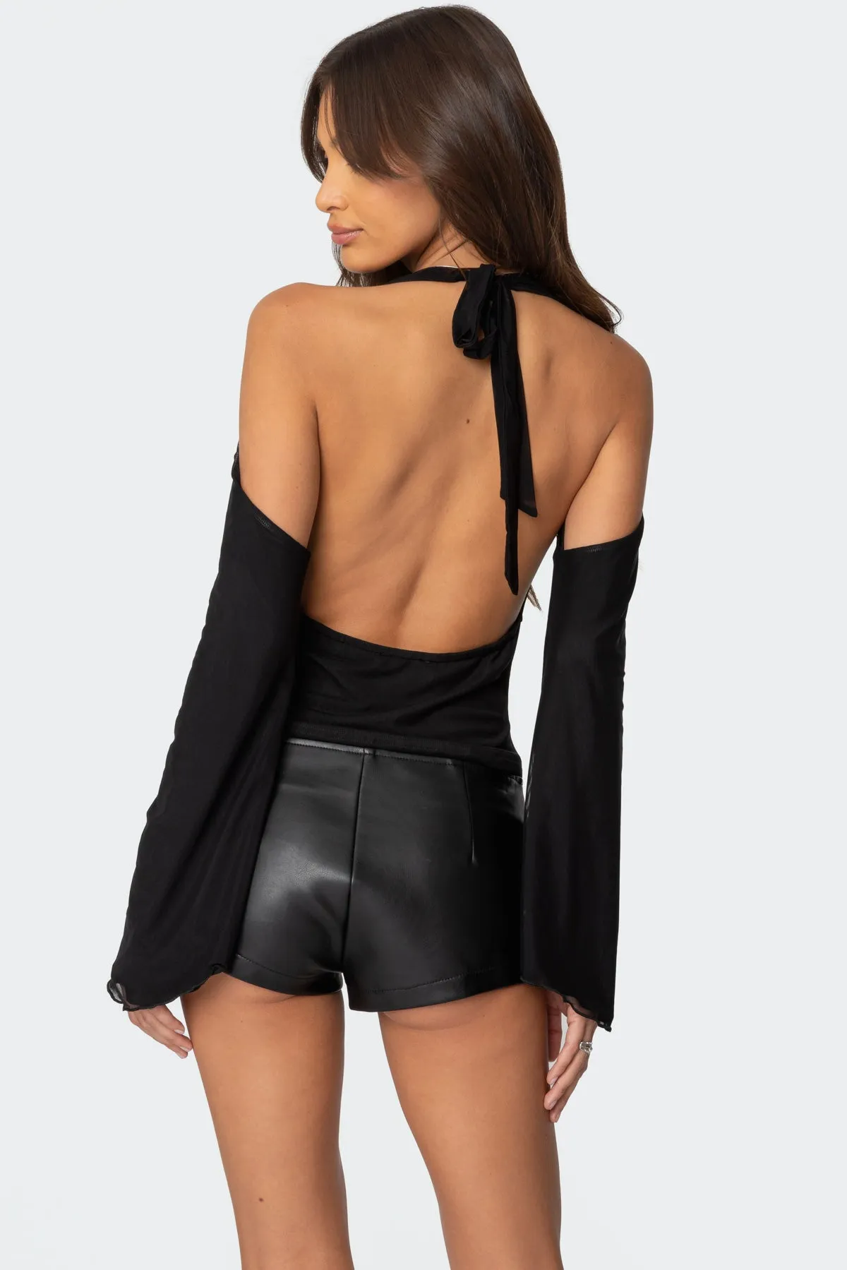 Open Shoulder Cowl Neck Top sold by Edikted