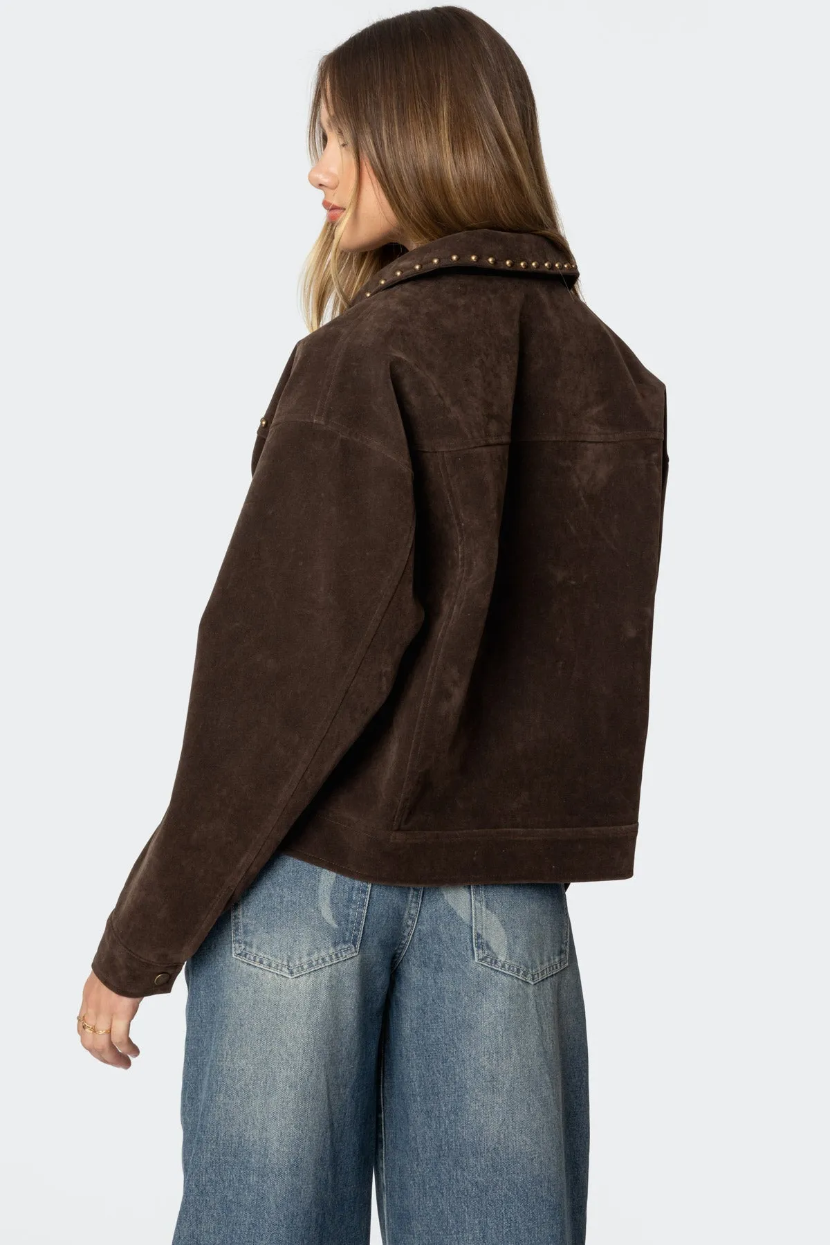 Memphis Studded Faux Suede Jacket sold by Edikted product image thumbnail 5