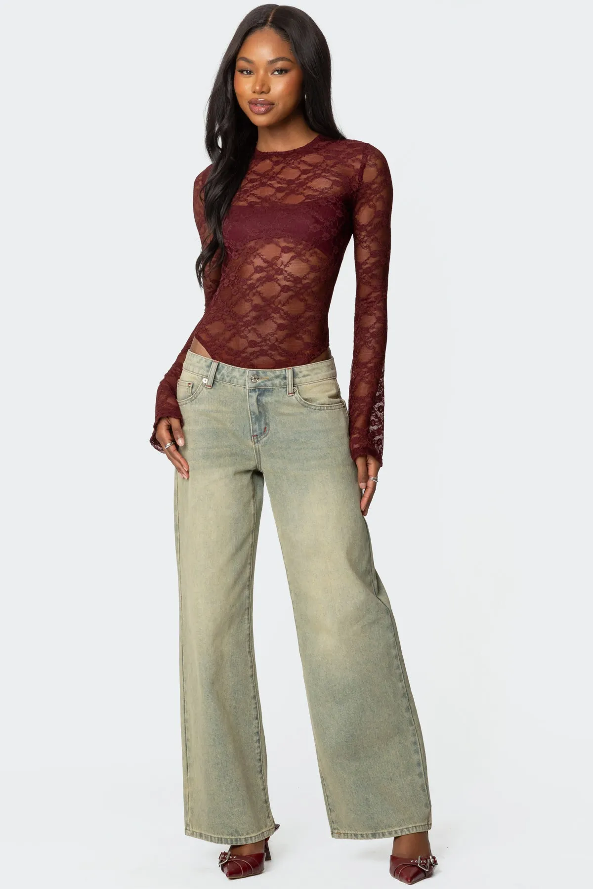 Colette Sheer Lace Bodysuit sold by Edikted product image thumbnail 2