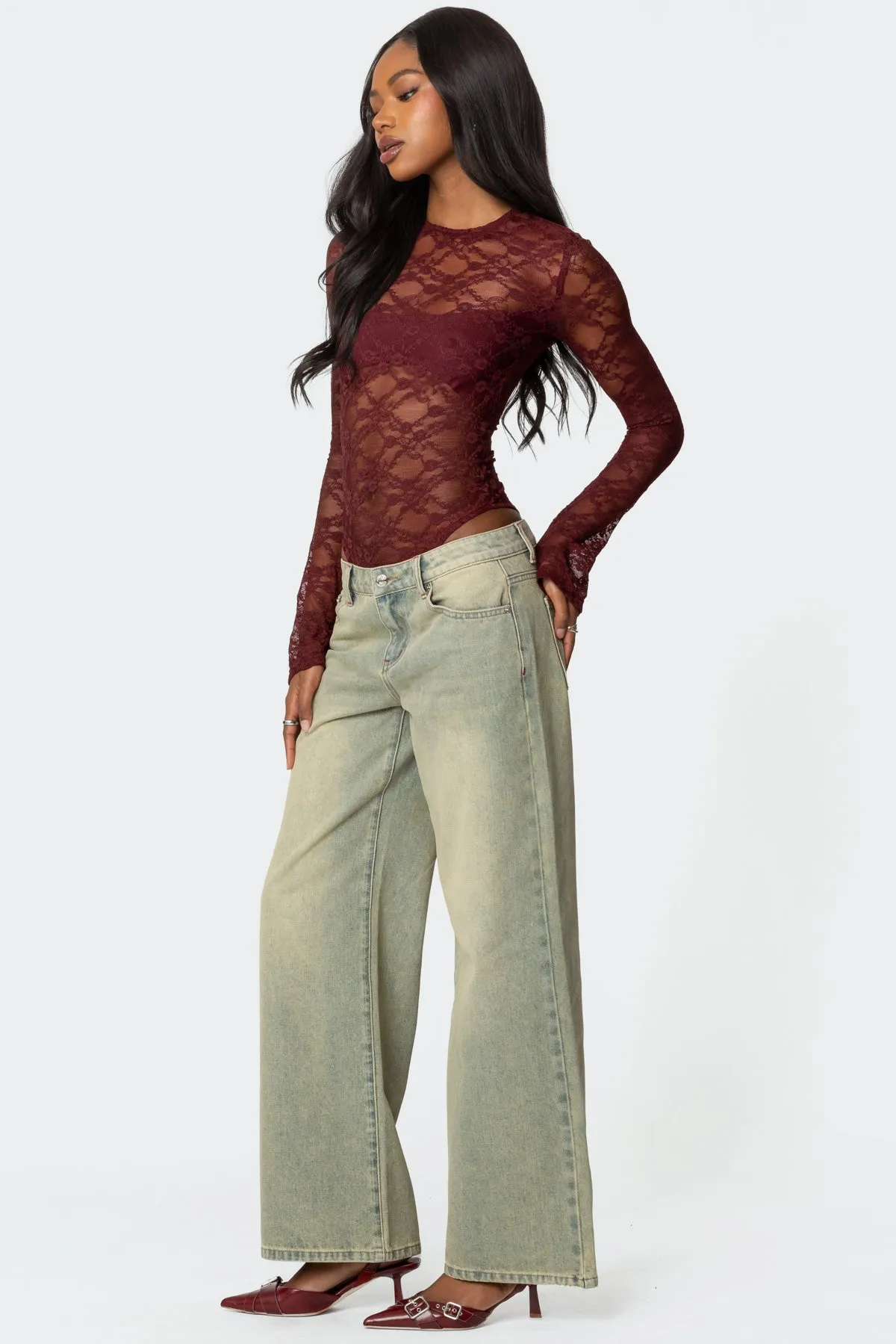 Colette Sheer Lace Bodysuit sold by Edikted product image thumbnail 4