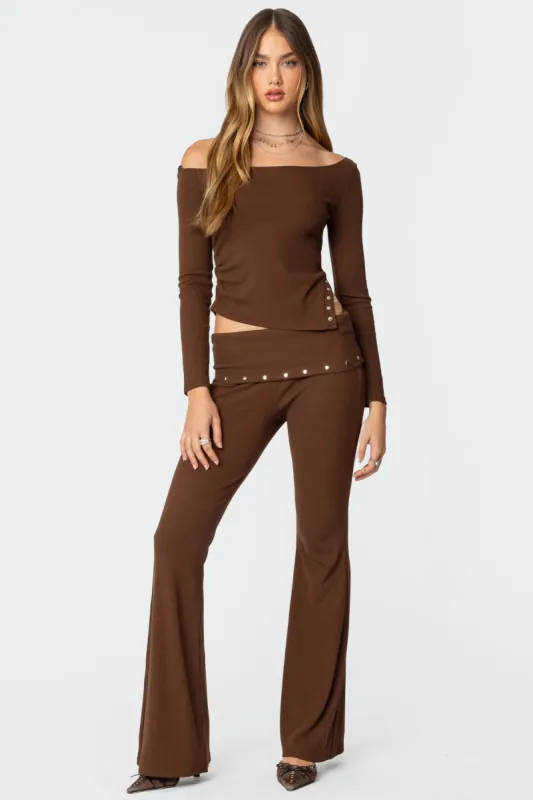Aries Studded Fold Over Leggings sold by Edikted