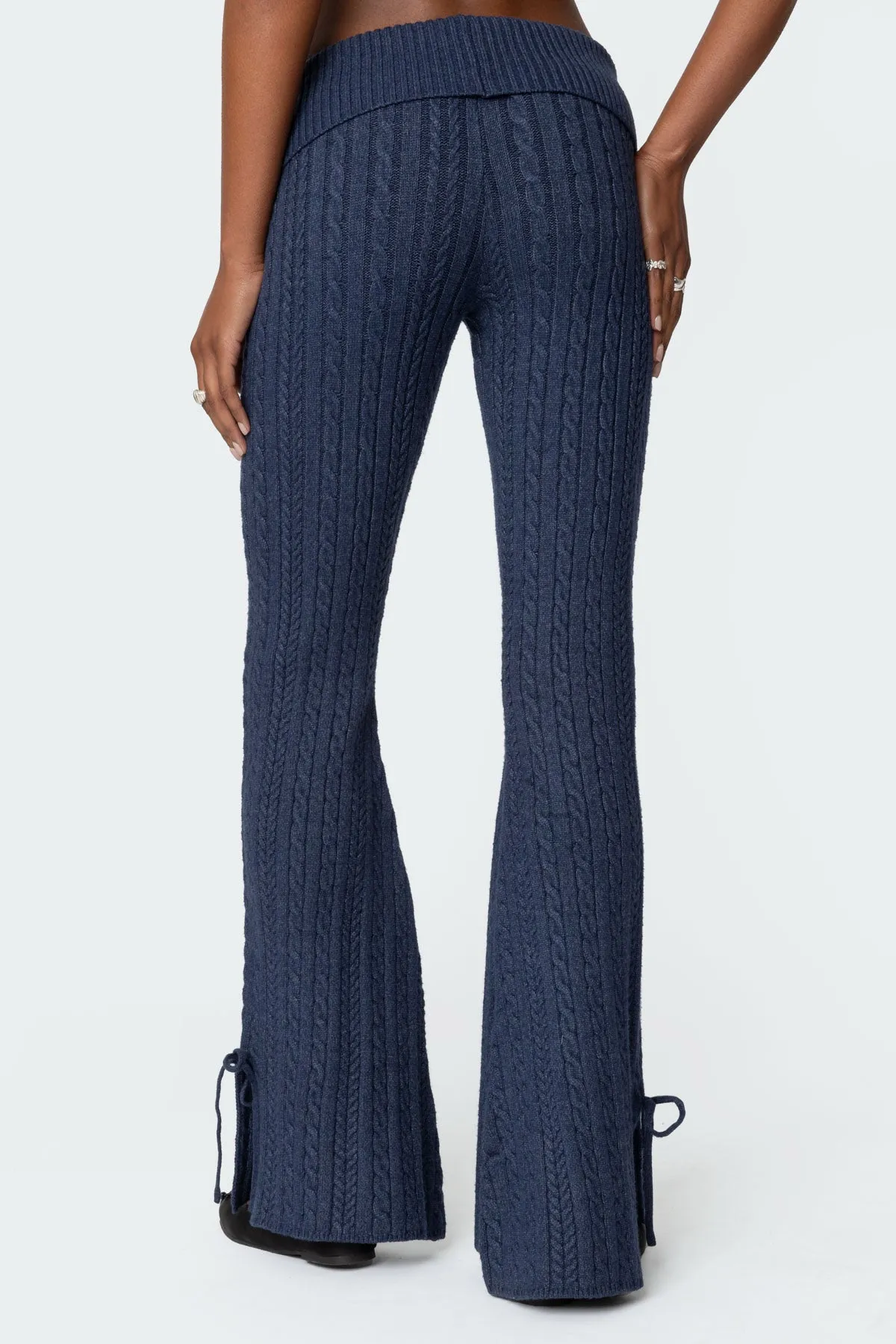 Chase Fold Over Cable Knit Pants sold by Edikted product image thumbnail 5