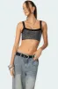 Rhinestone Ribbed Crop Top sold by Edikted