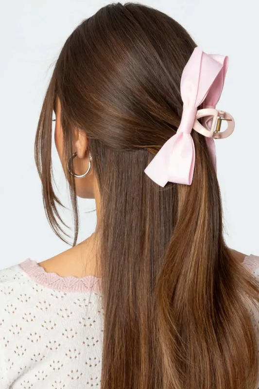 Satin Effect Bow Hair Clip sold by Edikted