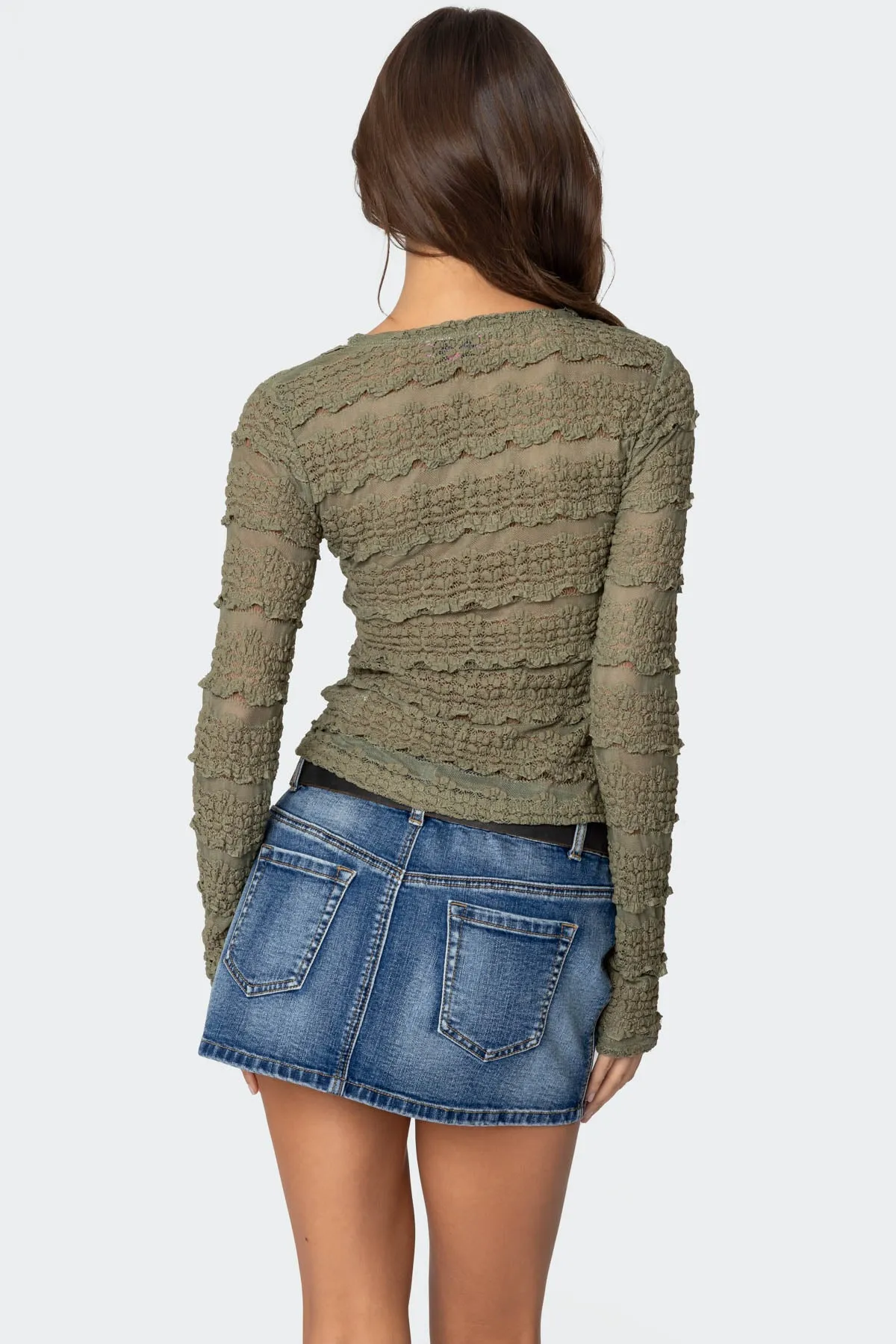Daisey Textured Sheer Lace Top sold by Edikted product image thumbnail 5