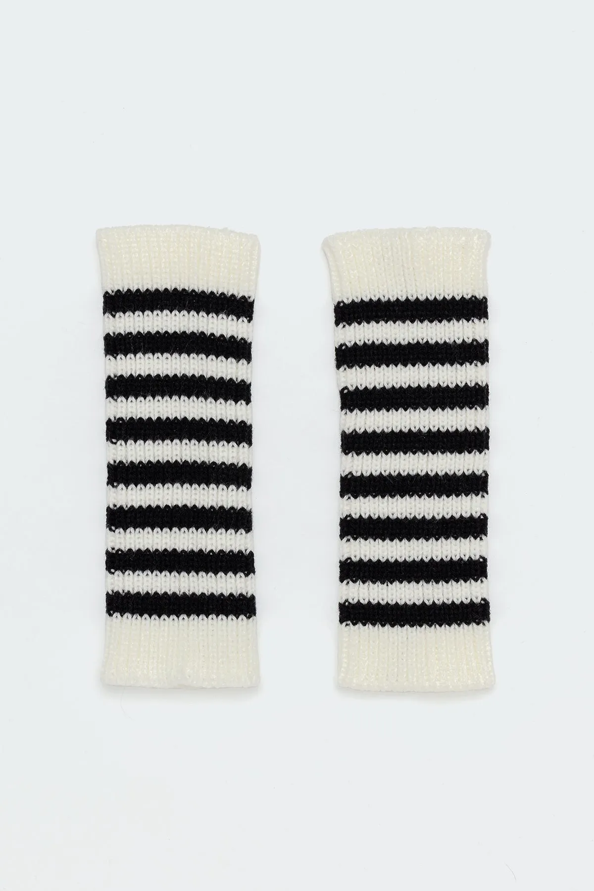 Striped Knitted Fingerless Gloves sold by Edikted product image thumbnail 2