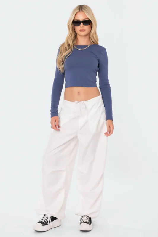 Parker Nylon Cargo Pants sold by Edikted