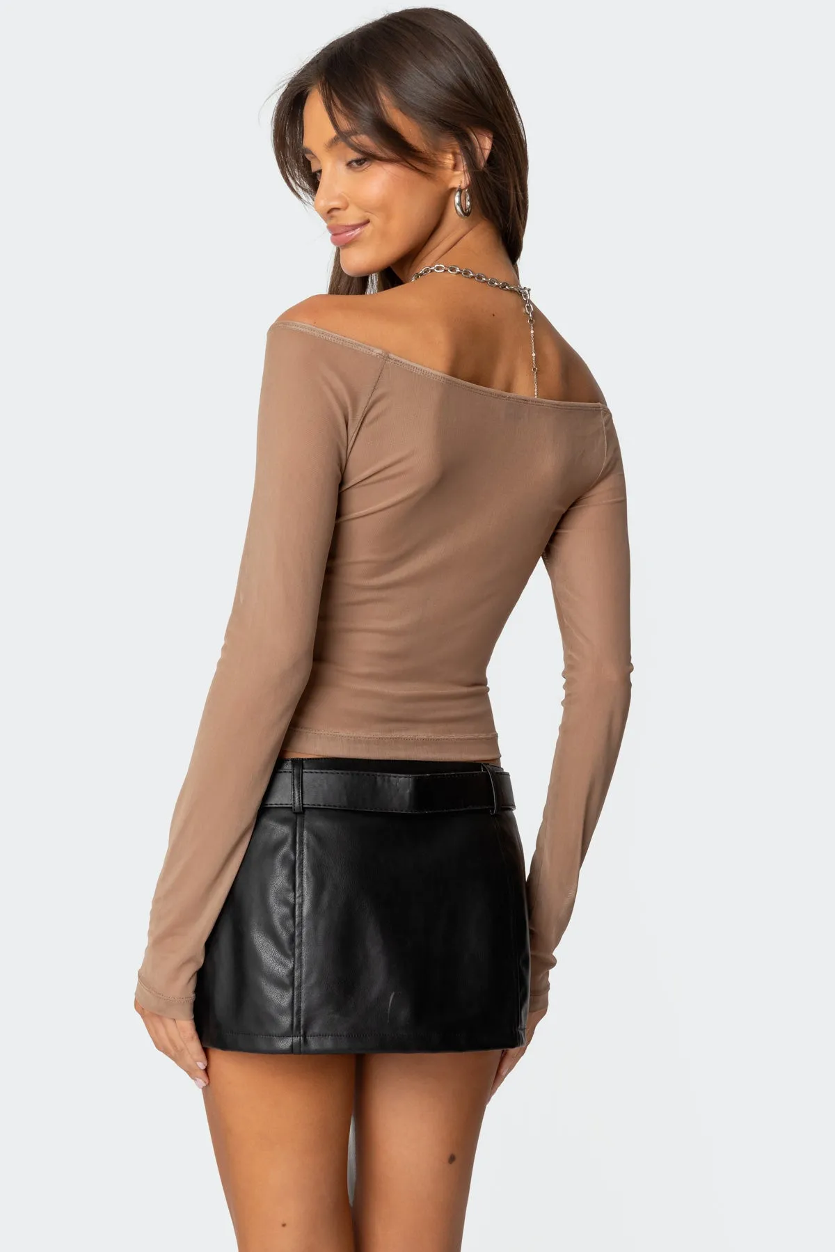 Lilyan Rhinestone Sheer Mesh Top sold by Edikted product image thumbnail 5