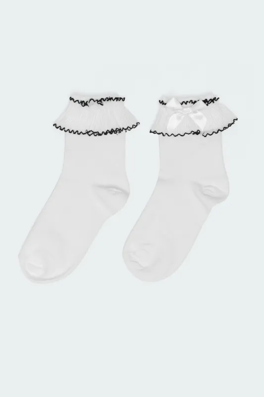 Ruffle & Bow Socks sold by Edikted