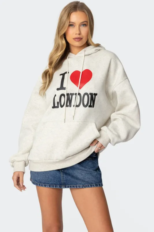 London Lover Oversized Hoodie sold by Edikted