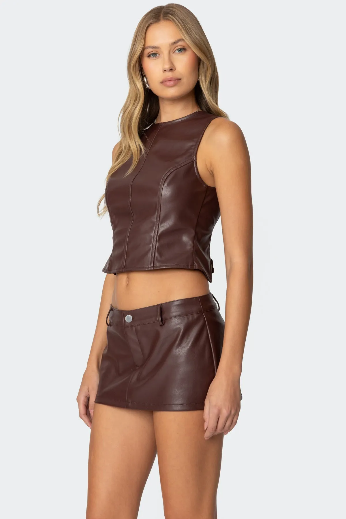Frances Backless Faux Leather Top sold by Edikted product image thumbnail 3