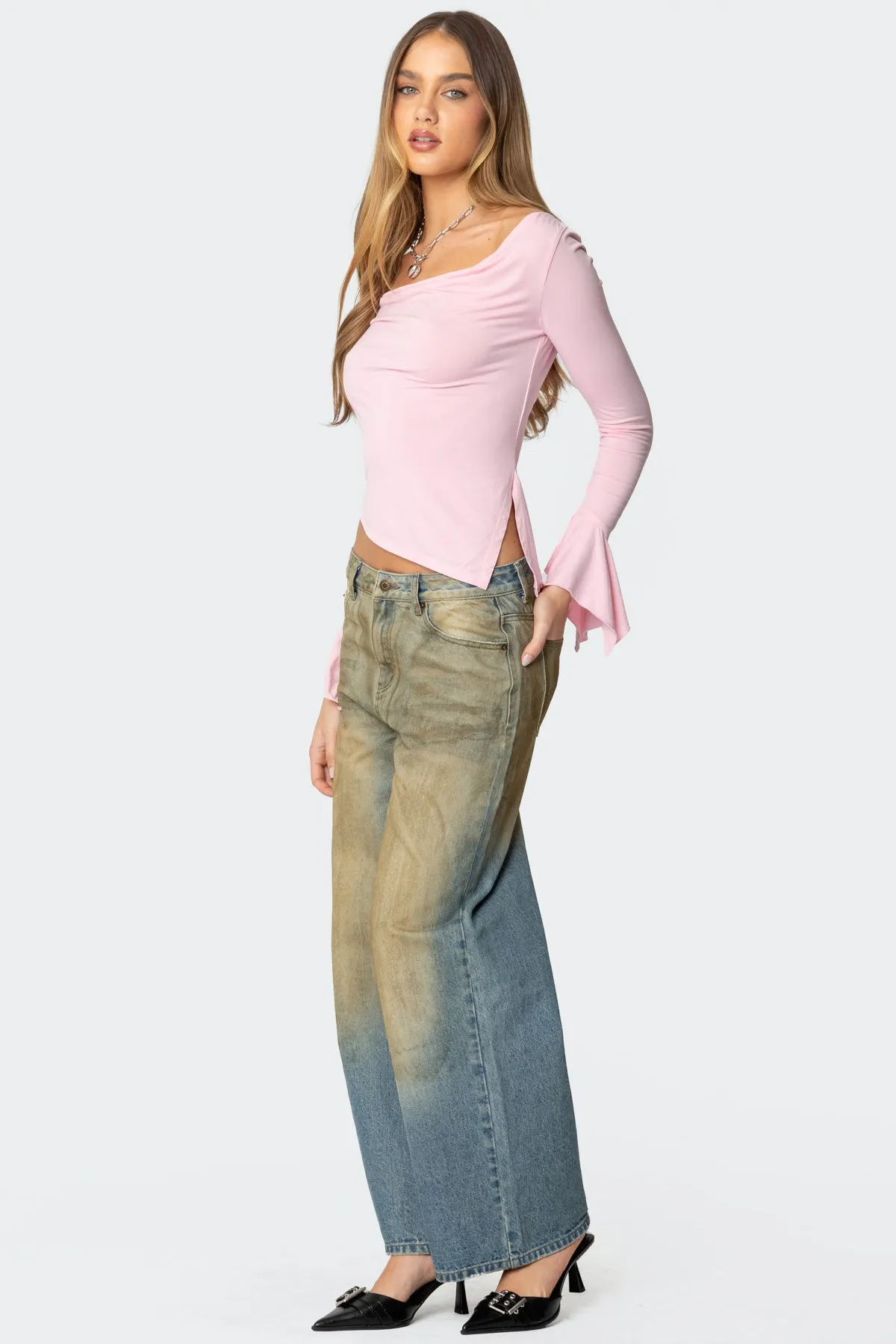 Rayna Cowl Neck Asymmetric Top sold by Edikted product image thumbnail 3