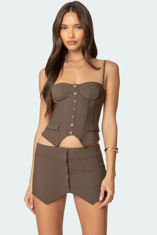 Ellis Buttoned Up Corset sold by Edikted
