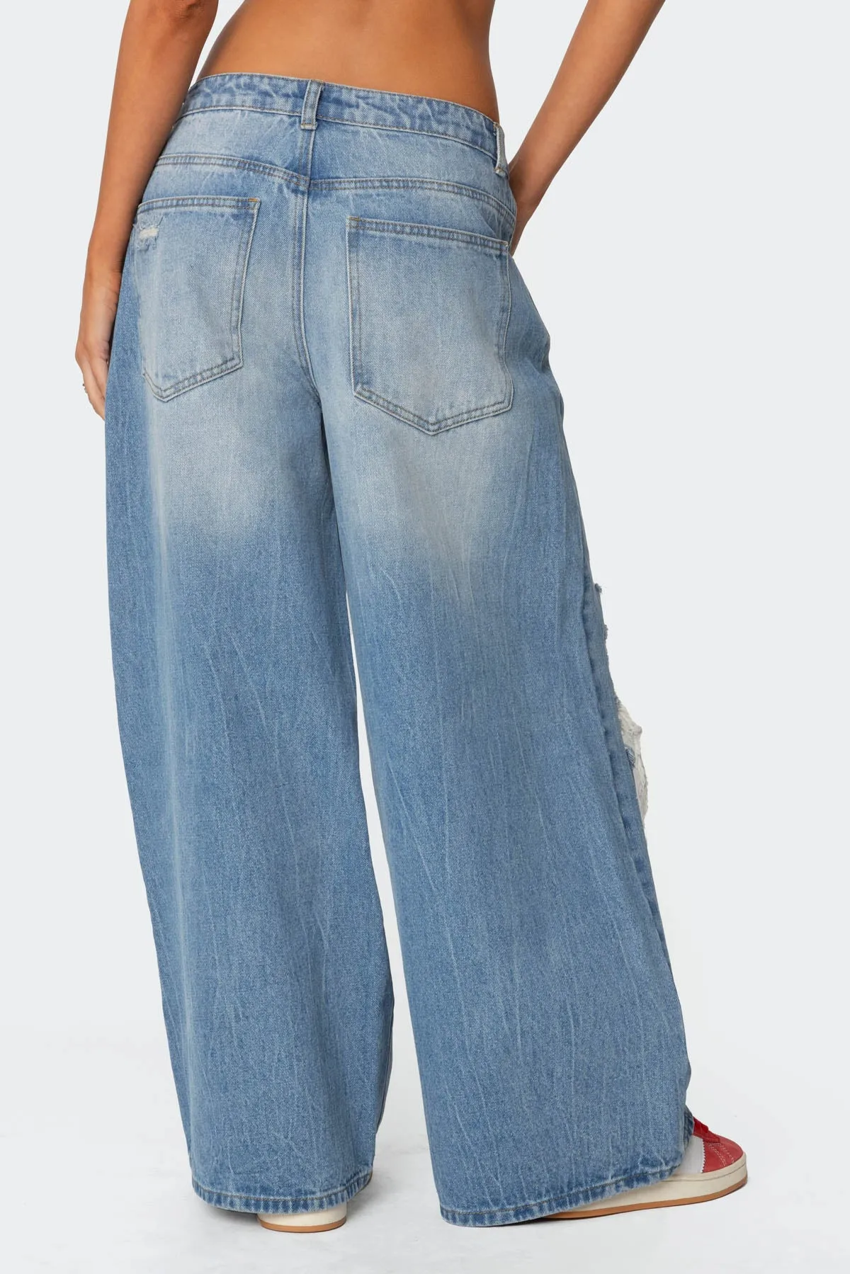 Distressed Low Rise Baggy Jeans sold by Edikted product image thumbnail 4