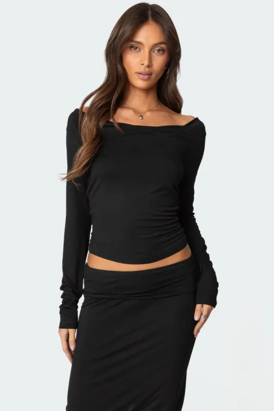 Johanna Cowl Neck Top sold by Edikted