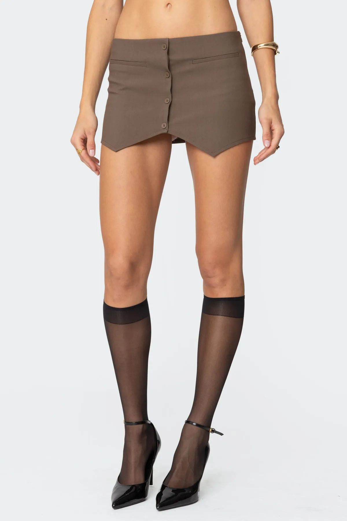 Ellis Buttoned Up Mini Skort sold by Edikted product image thumbnail 2