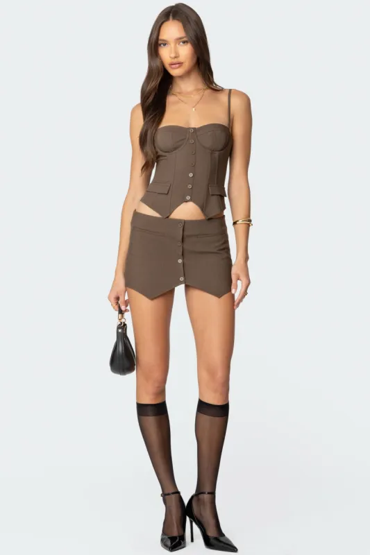 Ellis Buttoned Up Mini Skort sold by Edikted