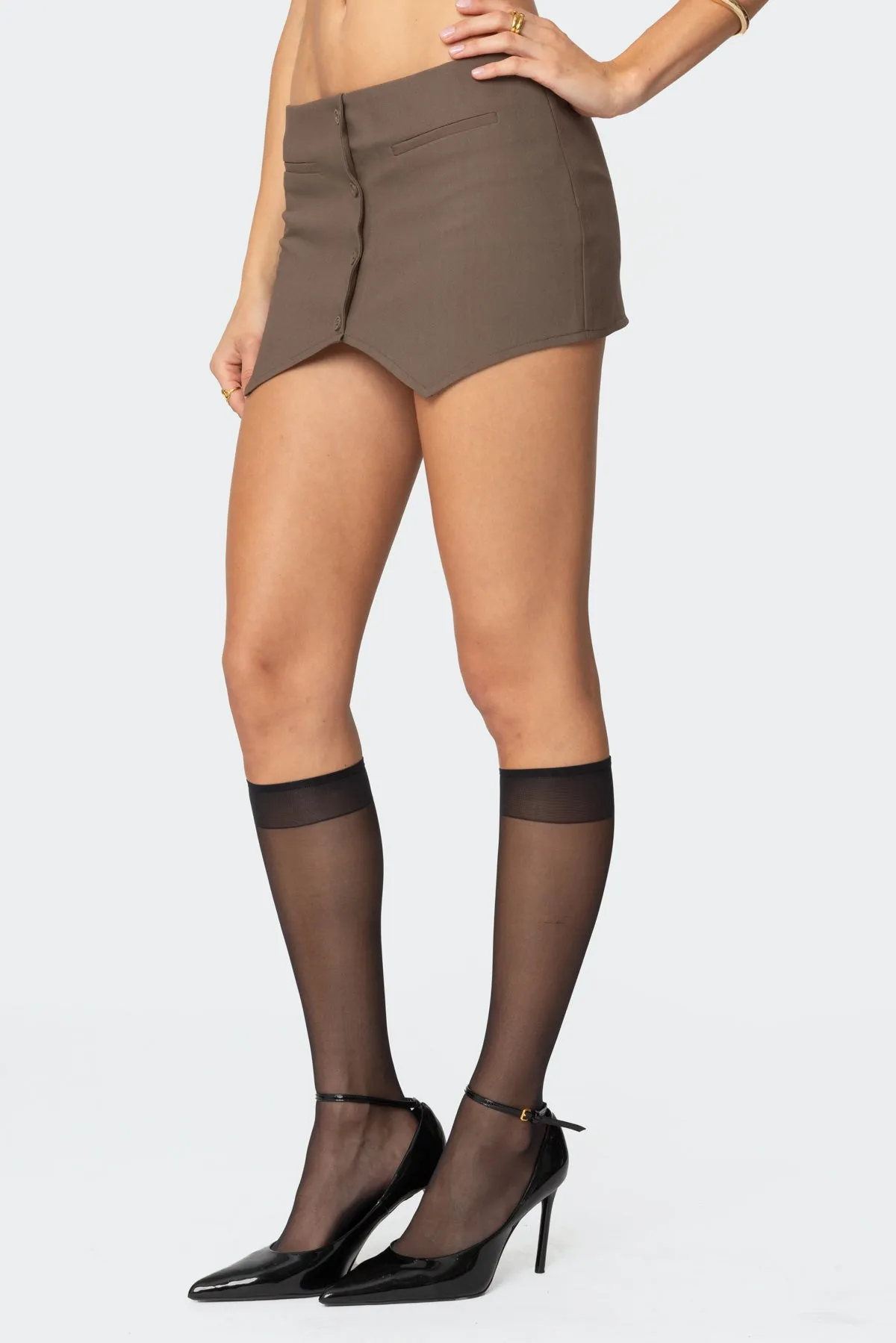 Ellis Buttoned Up Mini Skort sold by Edikted product image thumbnail 4