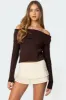 Glenn Fold Over Cable Knit Sweater sold by Edikted