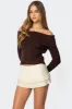 Glenn Fold Over Cable Knit Sweater sold by Edikted