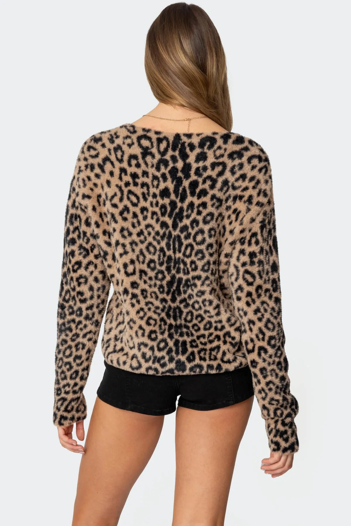 Leopard Printed V Neck Cardigan sold by Edikted product image thumbnail 5