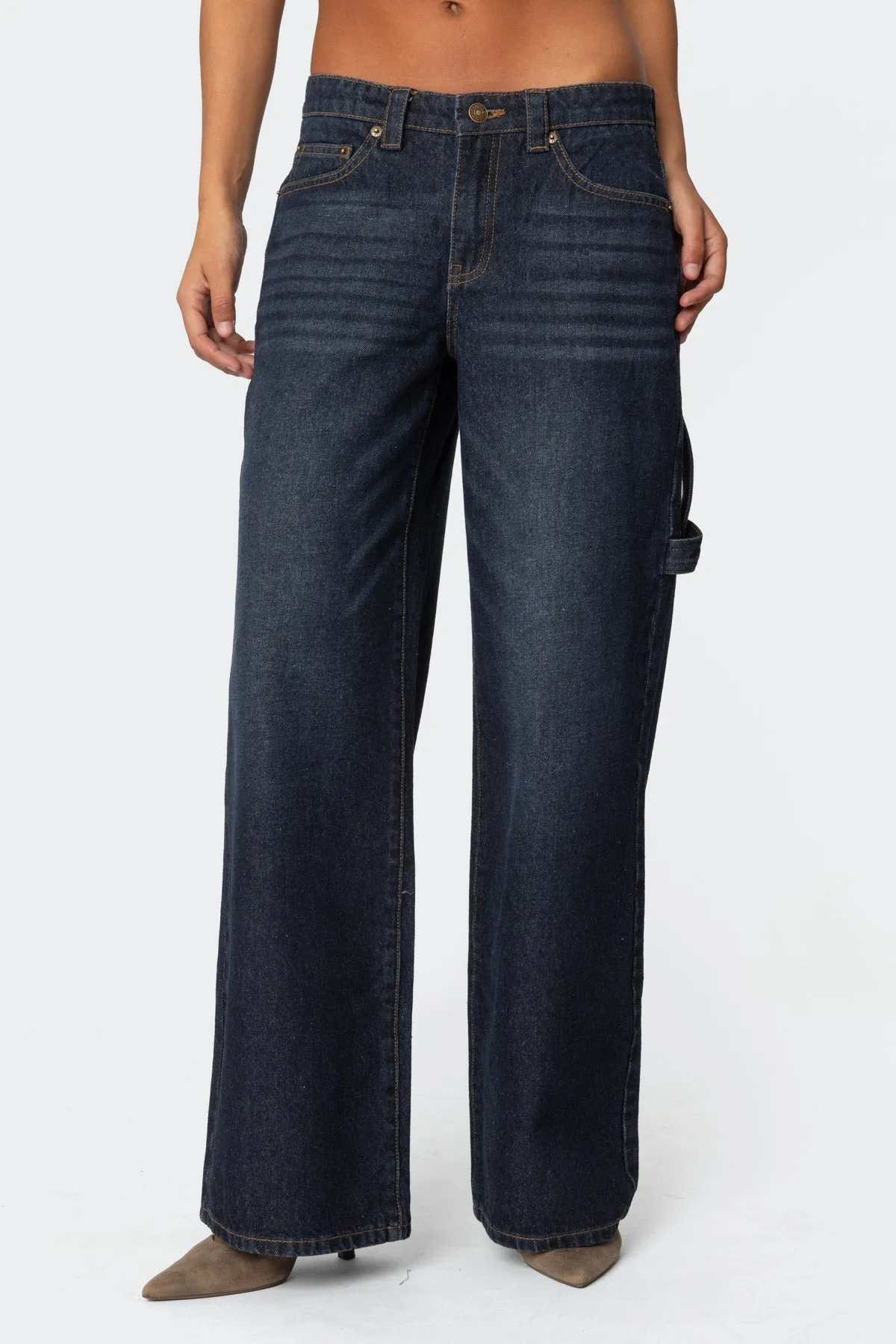 Carpenter Low Rise Baggy Jeans sold by Edikted product image thumbnail 2