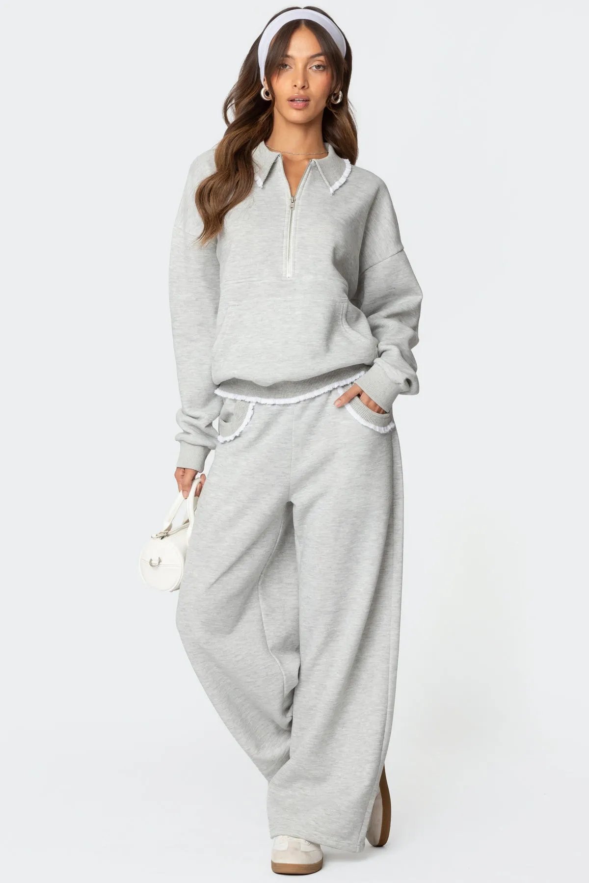 Ashtin Ruffle Trim Sweatpants sold by Edikted