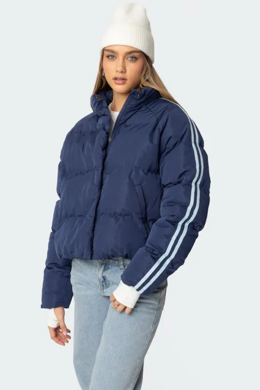 Sherry Side Striped Puffer Jacket made by Edikted
