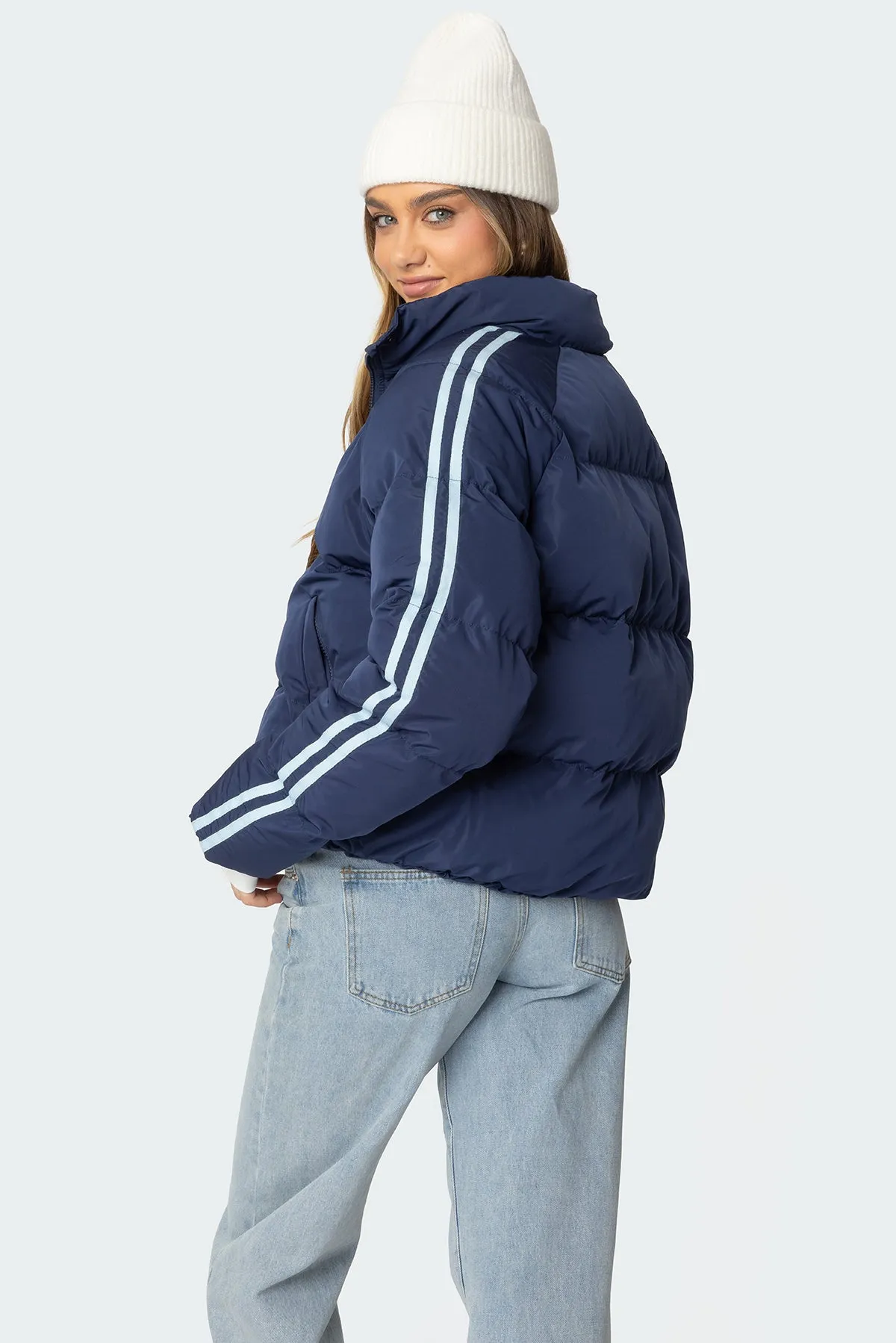 Sherry Side Striped Puffer Jacket sold by Edikted product image thumbnail 5
