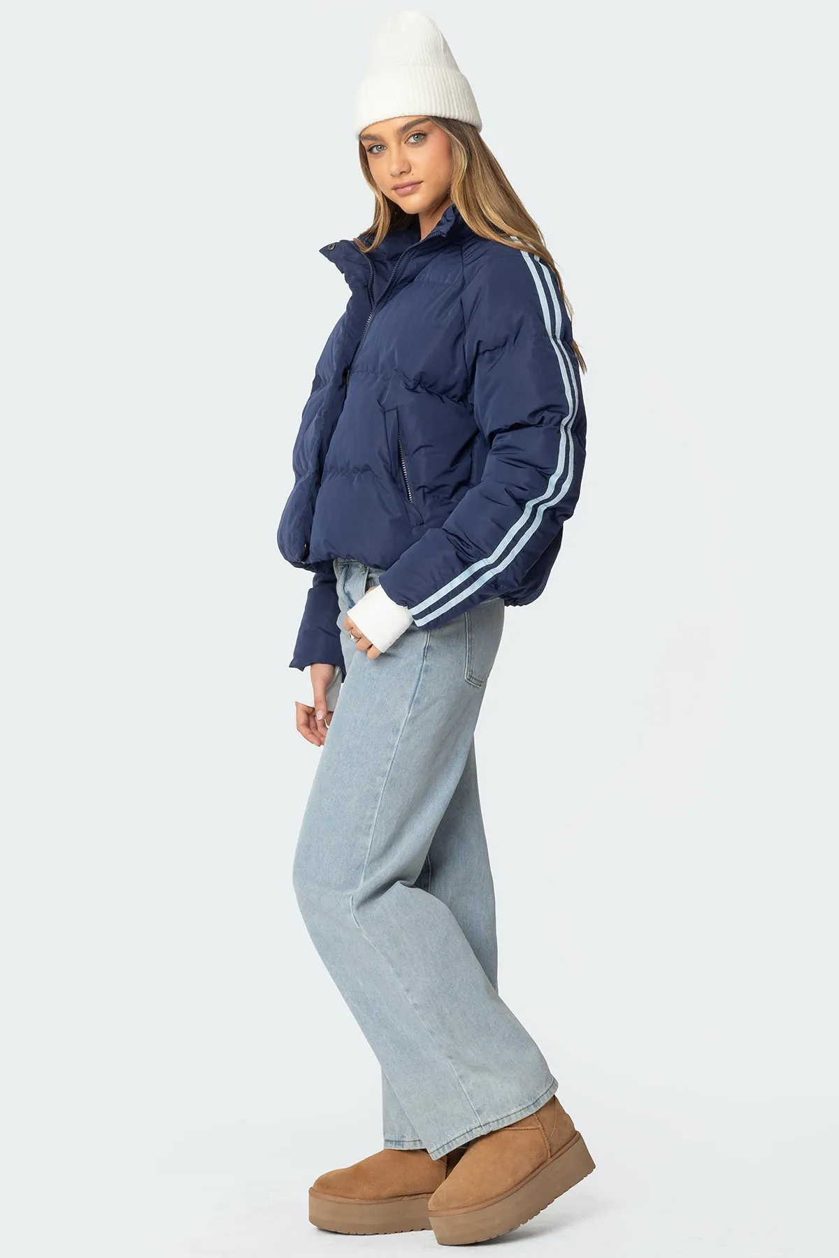 Sherry Side Striped Puffer Jacket sold by Edikted product image thumbnail 4