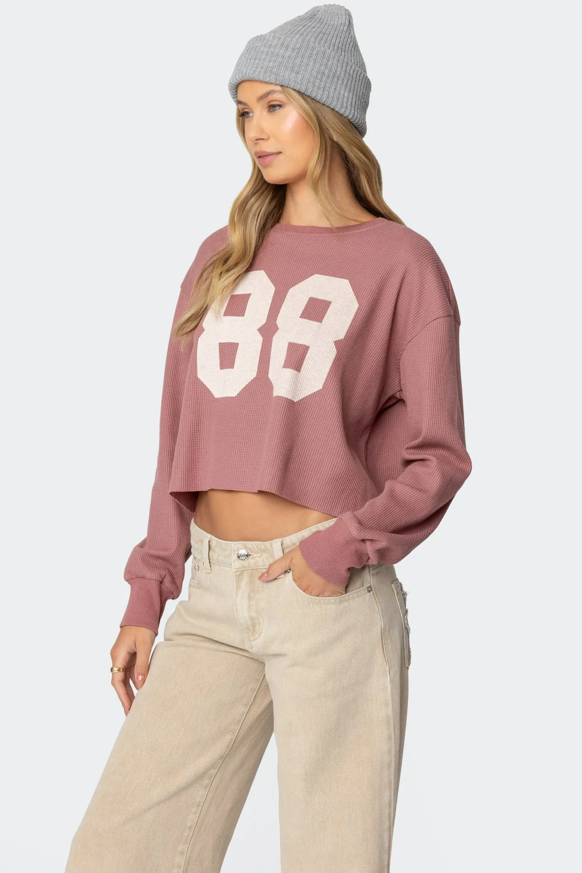88 Waffle Long Sleeve T Shirt sold by Edikted product image thumbnail 3