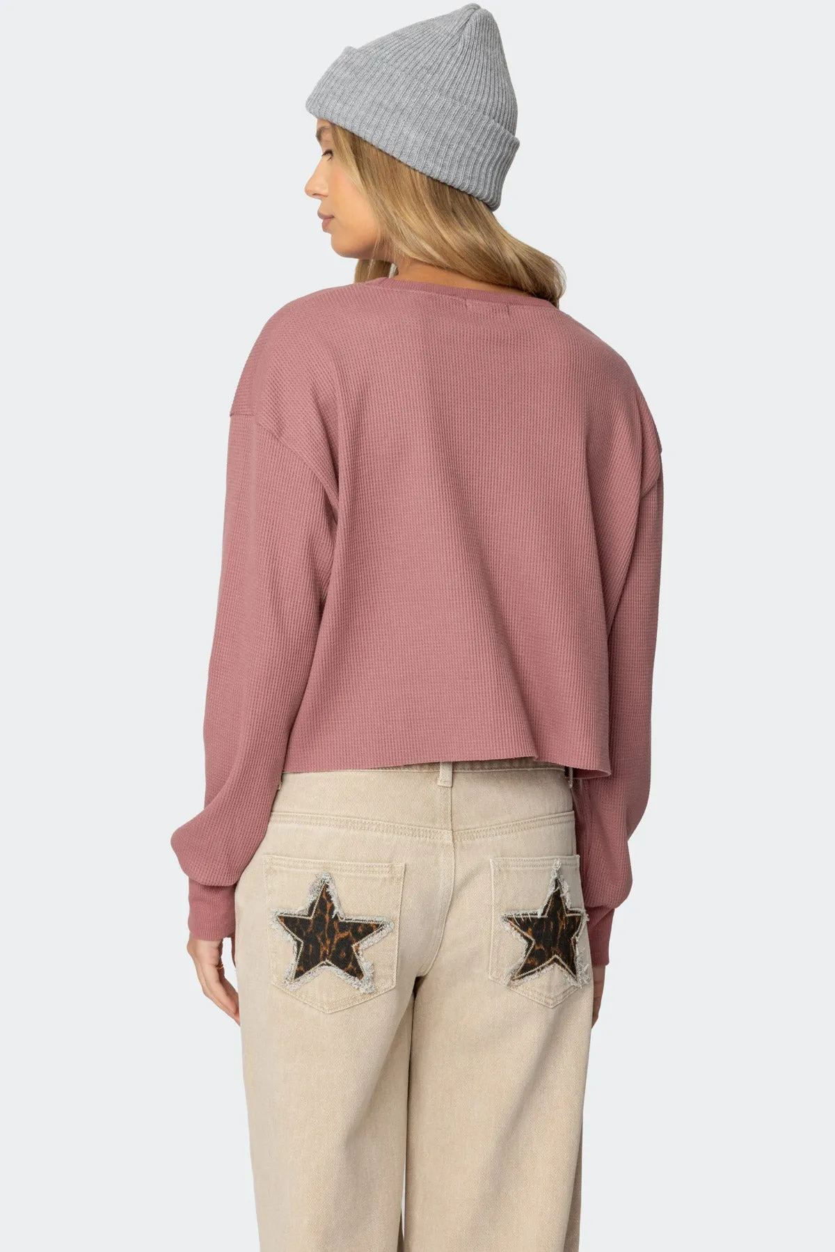 88 Waffle Long Sleeve T Shirt sold by Edikted product image thumbnail 5