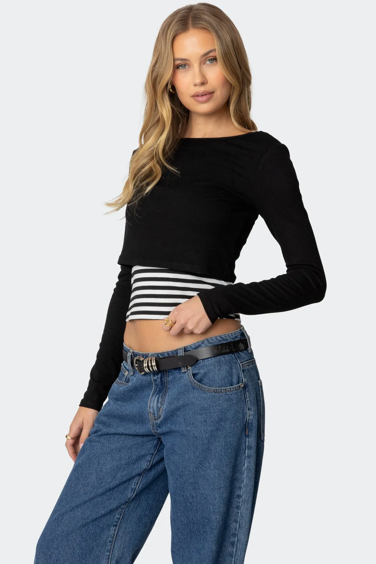 Shania Layered Striped Top sold by Edikted product image thumbnail 4