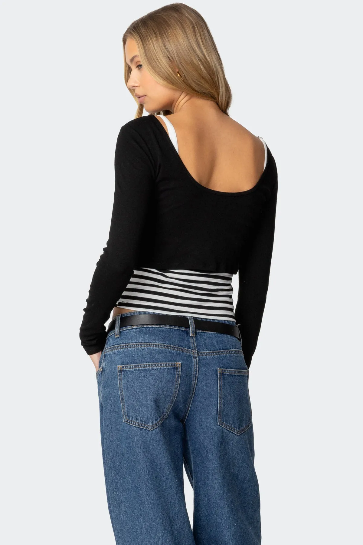 Shania Layered Striped Top sold by Edikted product image thumbnail 3