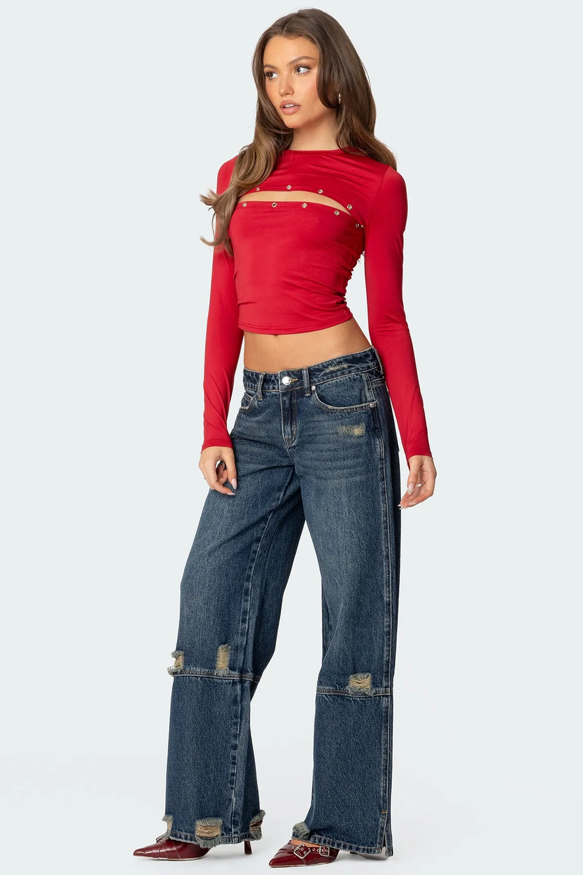 Revi Front Cut Out Grommet Top sold by Edikted product image thumbnail 3