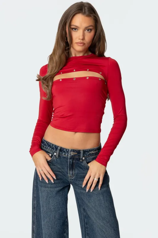 Revi Front Cut Out Grommet Top sold by Edikted