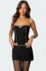 Mist Lacey Ribbon Corset sold by Edikted