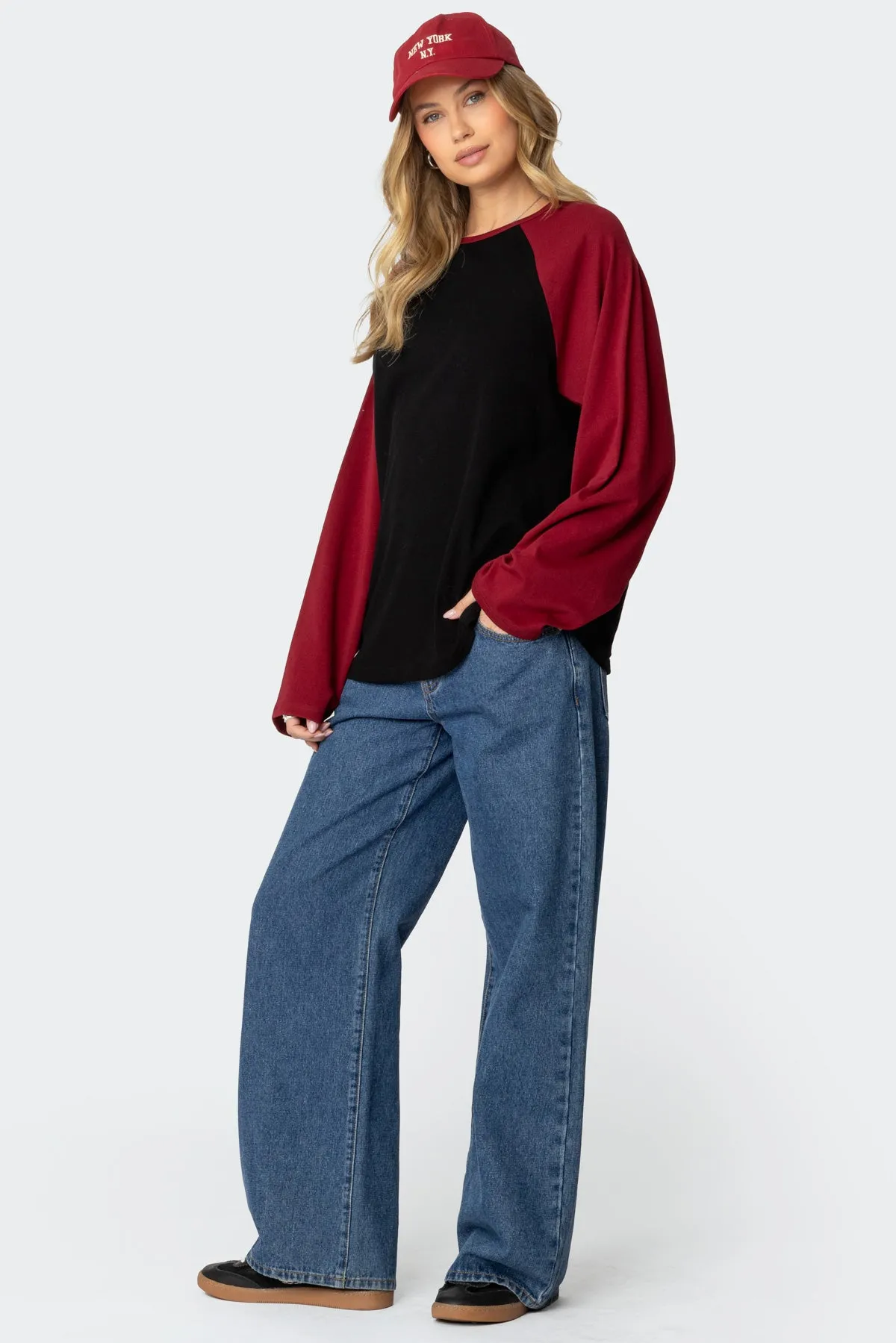 Oversized Raglan Long Sleeve T Shirt sold by Edikted product image thumbnail 5