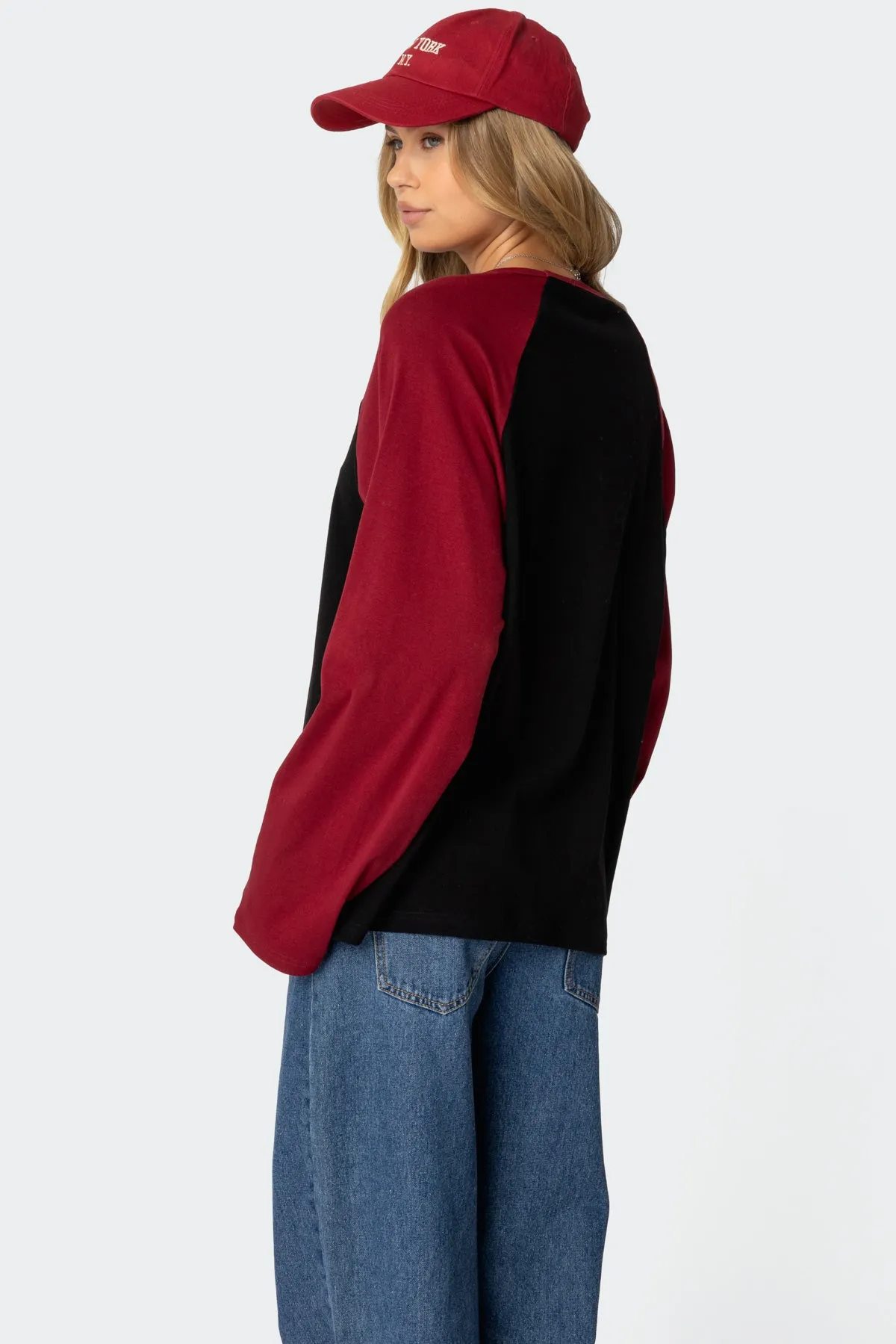Oversized Raglan Long Sleeve T Shirt sold by Edikted product image thumbnail 3