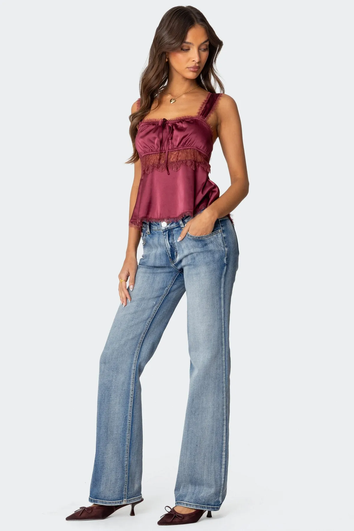 Loryn Lacey Satin Effect Top sold by Edikted product image thumbnail 4